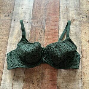 Freya Green Lace Underwire Bra Size 38D Adjustable Straps Supportive Fit
